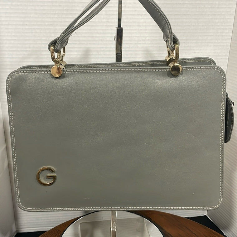 Vintage gray leather bag