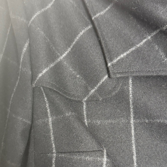 Helene Berman Wool Blend Crop Coat with Navy and Gray Plaid