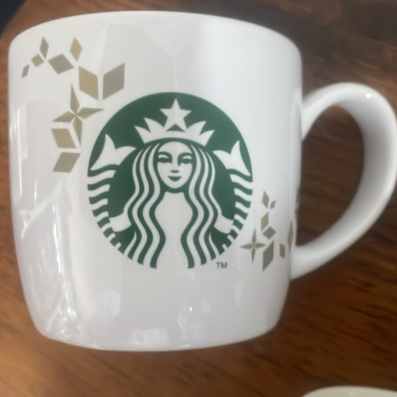 Starbucks Bundle Limited Edition Christmas Mug Collection w/small handmade cards