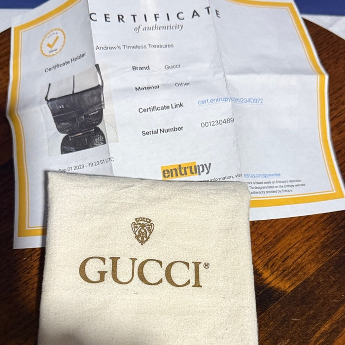 Gucci Black Leather Crossbody and Wallet Bundle