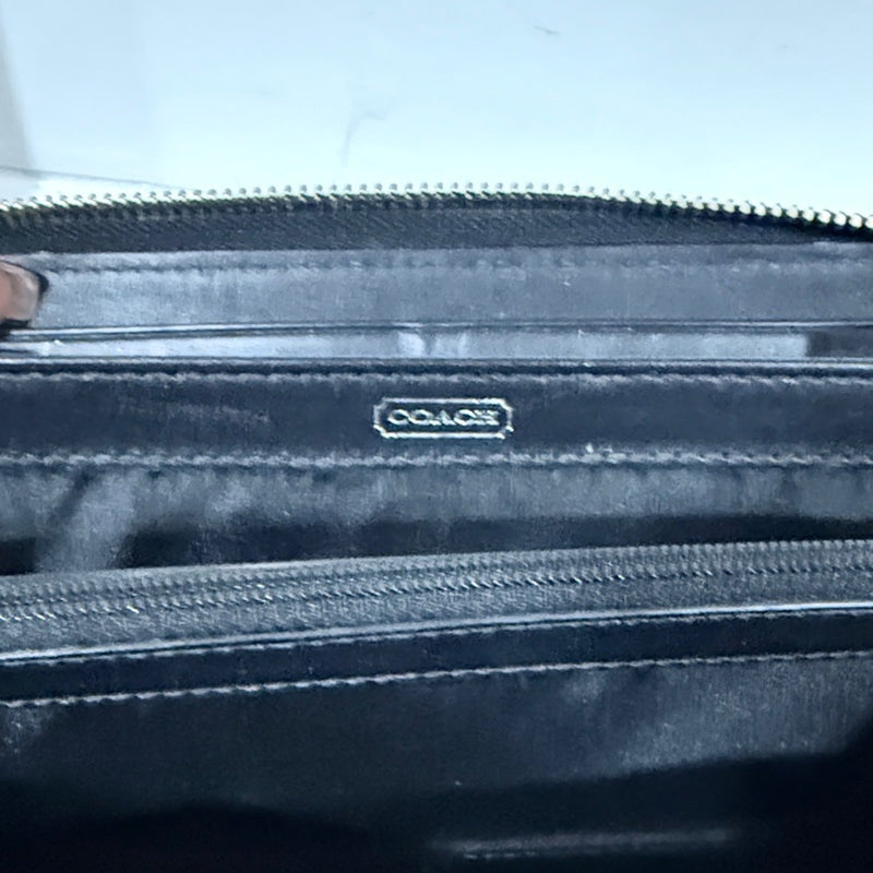 COACH Madison Leather Accordian Zip Around Wallet 46601 SV/BLA