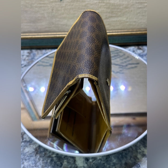 CELINE MACADAM Kiss-lock Wallet Mustard Color