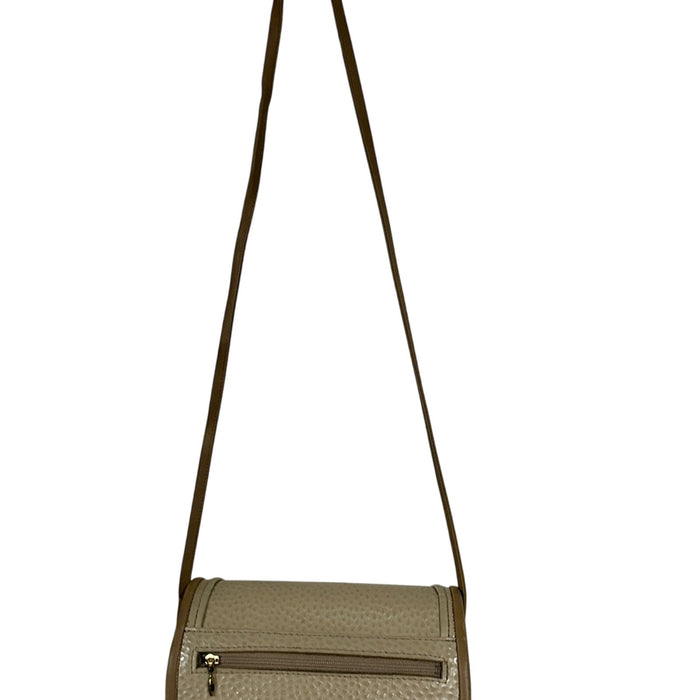Delman Cream and Tan Crossbody Bag