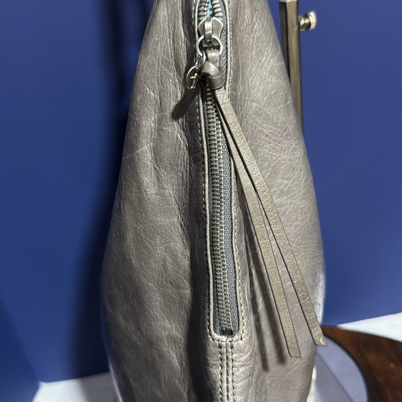 HOBO Classic Gray Leather Hobo Bag