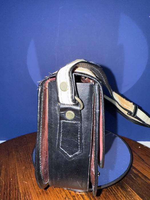 Vintage Calf Hair Saddle Handbag