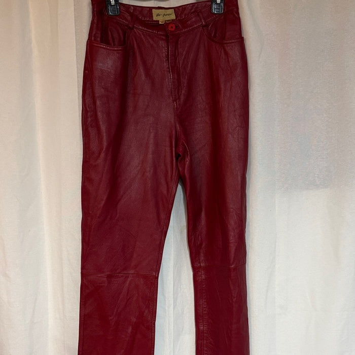 Rem Garson Red Leather Pants