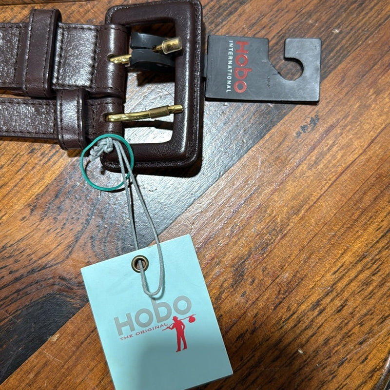 Hobo International Wide Leather Belt with Dual Buckles