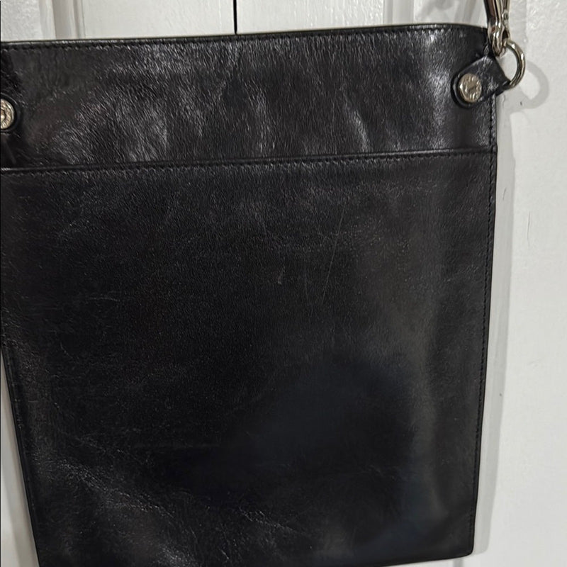 Monsac Black Leather Crossbody Bag