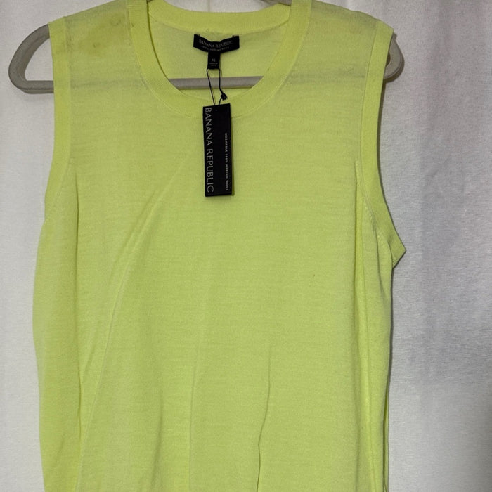 Banana Republic Neon Lime Knit Sleeveless Top