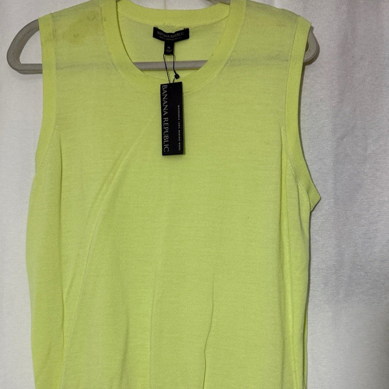 Banana Republic Neon Lime Knit Sleeveless Top