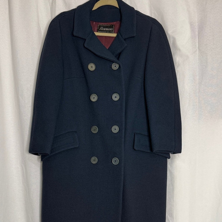 Vintage Adolphe Zelinka New York Blue Double Breasted Coat