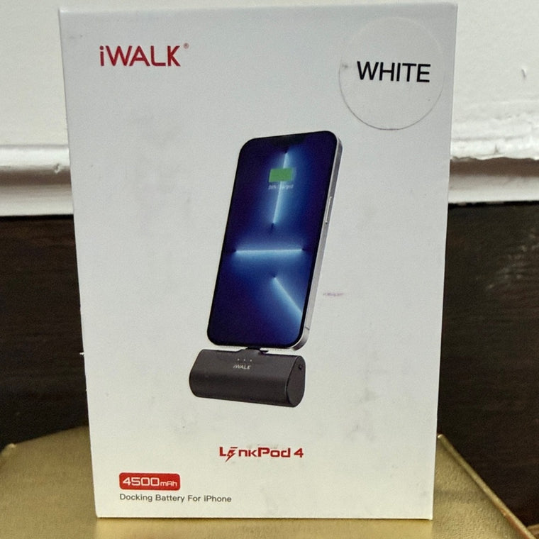iWALK LinkPod 4 4500mAh iPhone Portable Charger Power Bank White NEW