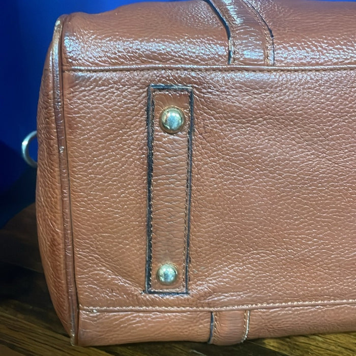 MIU MIU BROWN LEATHER BOSTON BAG