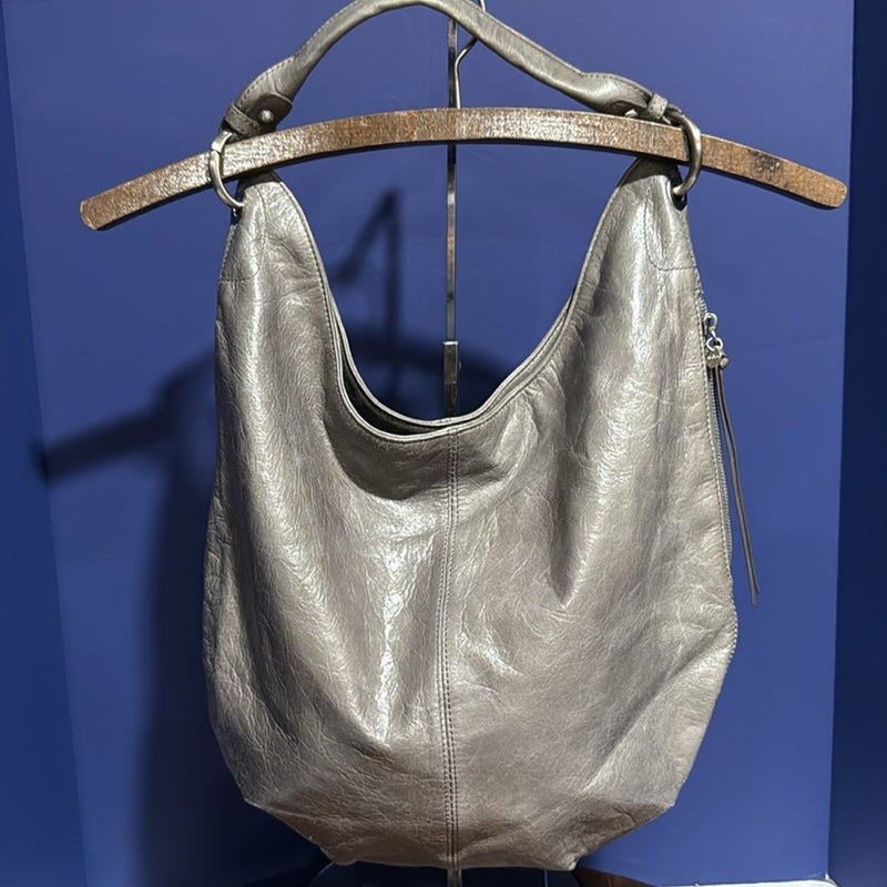 HOBO Classic Gray Leather Hobo Bag