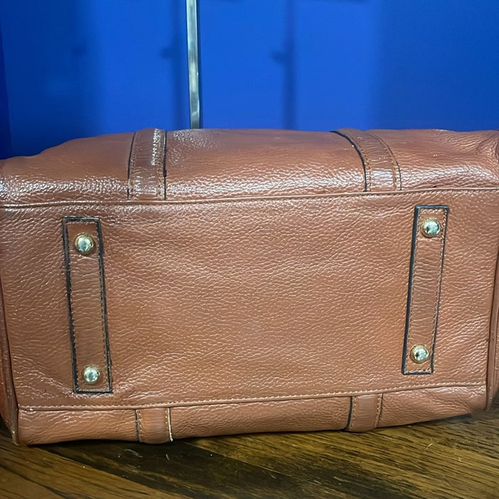 MIU MIU BROWN LEATHER BOSTON BAG