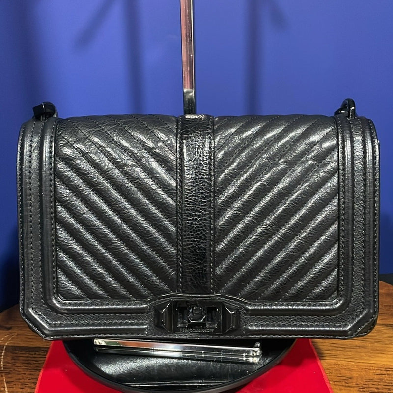 Rebecca Minkoff Chevron Quilted Small Love Crossbody