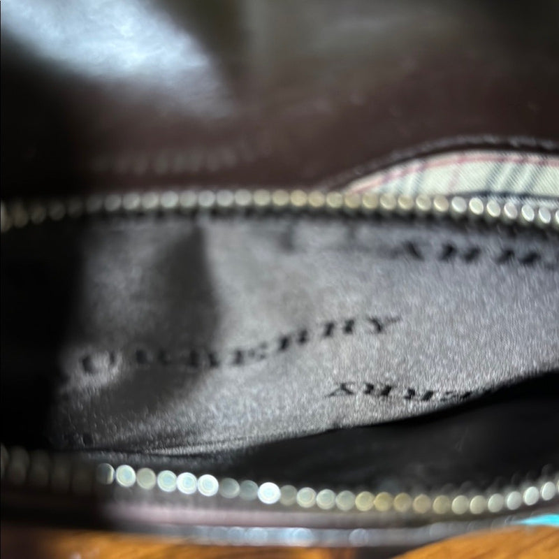 Burberry Dark Brown Leather Clutch