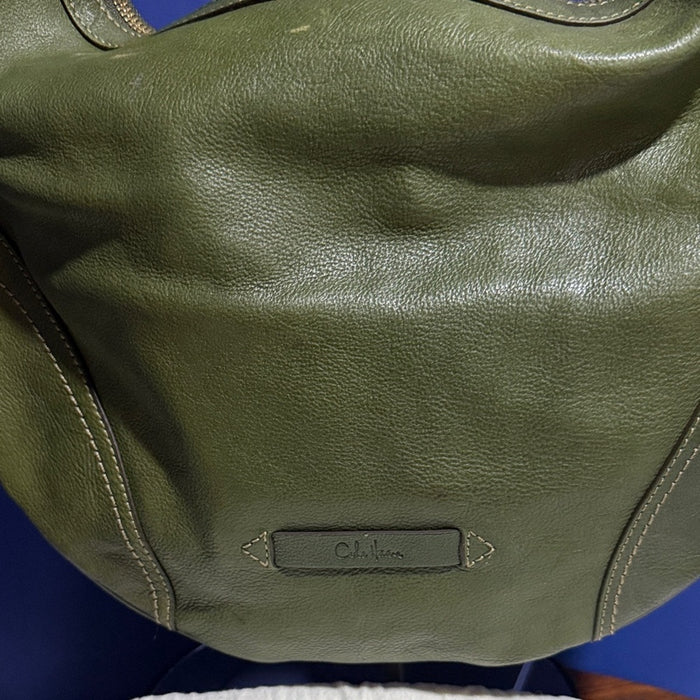 Cole Haan Olive Hobo Bag with Tan and Brown Stripe