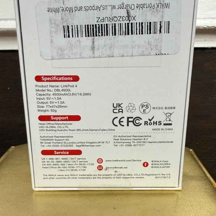 iWALK LinkPod 4 4500mAh iPhone Portable Charger Power Bank White NEW