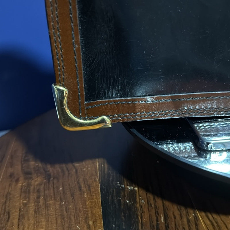Vintage Black and Brown Crossbody Bag