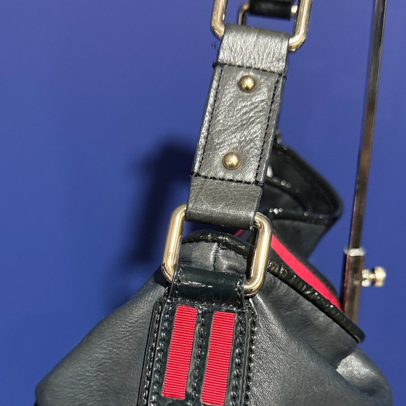 Charles David Black Leather Hobo Shoulder Bag Large 16”x14”