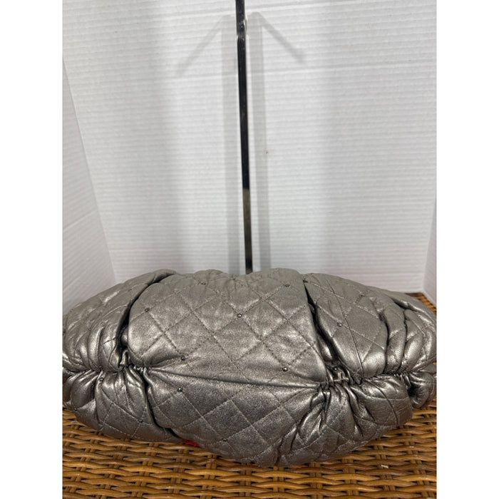 BCBG MAXAZRIA   Silver Leather Chain Handbag