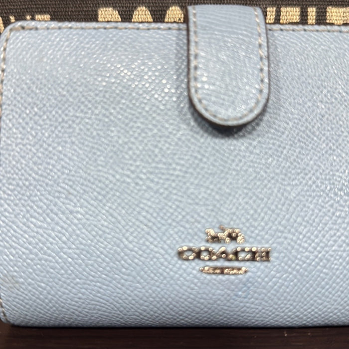 Coach Sky Blue Textured Wallet