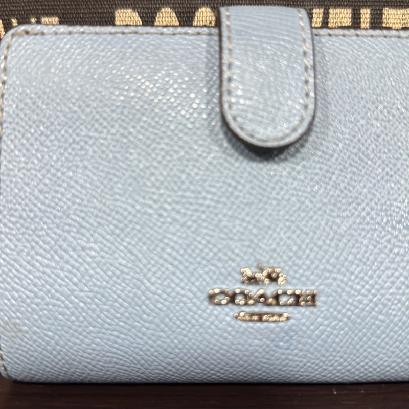 Coach Sky Blue Textured Wallet
