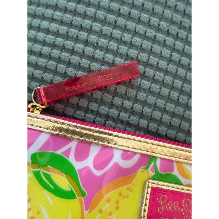 Lilly Pulitzer Pink Yellow Lemon Cosmetic Pouch