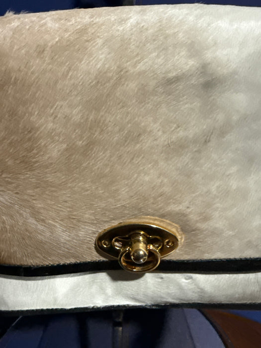 Vintage Calf Hair Saddle Handbag
