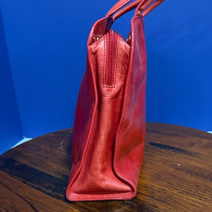ETIENNE AIGNER Leather VTG Tote Bag Red