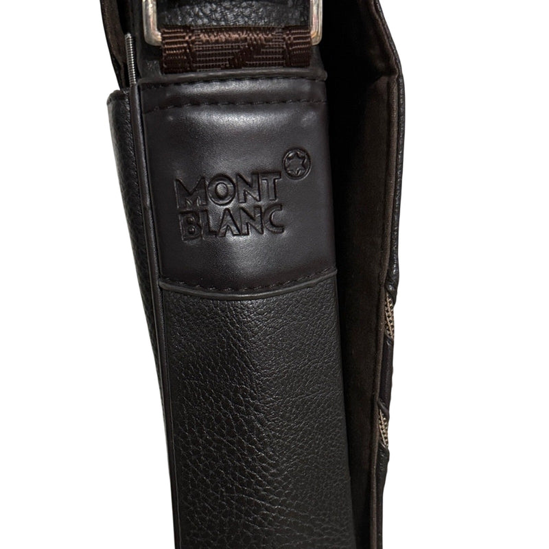 Montblanc Dark Brown Leather Meisterstuck North South Messenger Bag