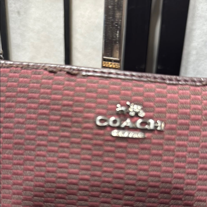Coach Corner Zip Wristlet In Legacy Jacquard