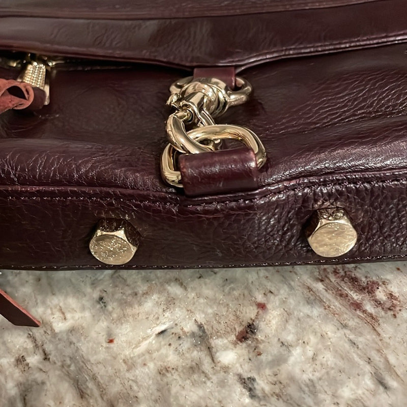 EUC Rebecca Minkoff Mini Mac Clutch Crossbody (H652I01C)-Dark plum