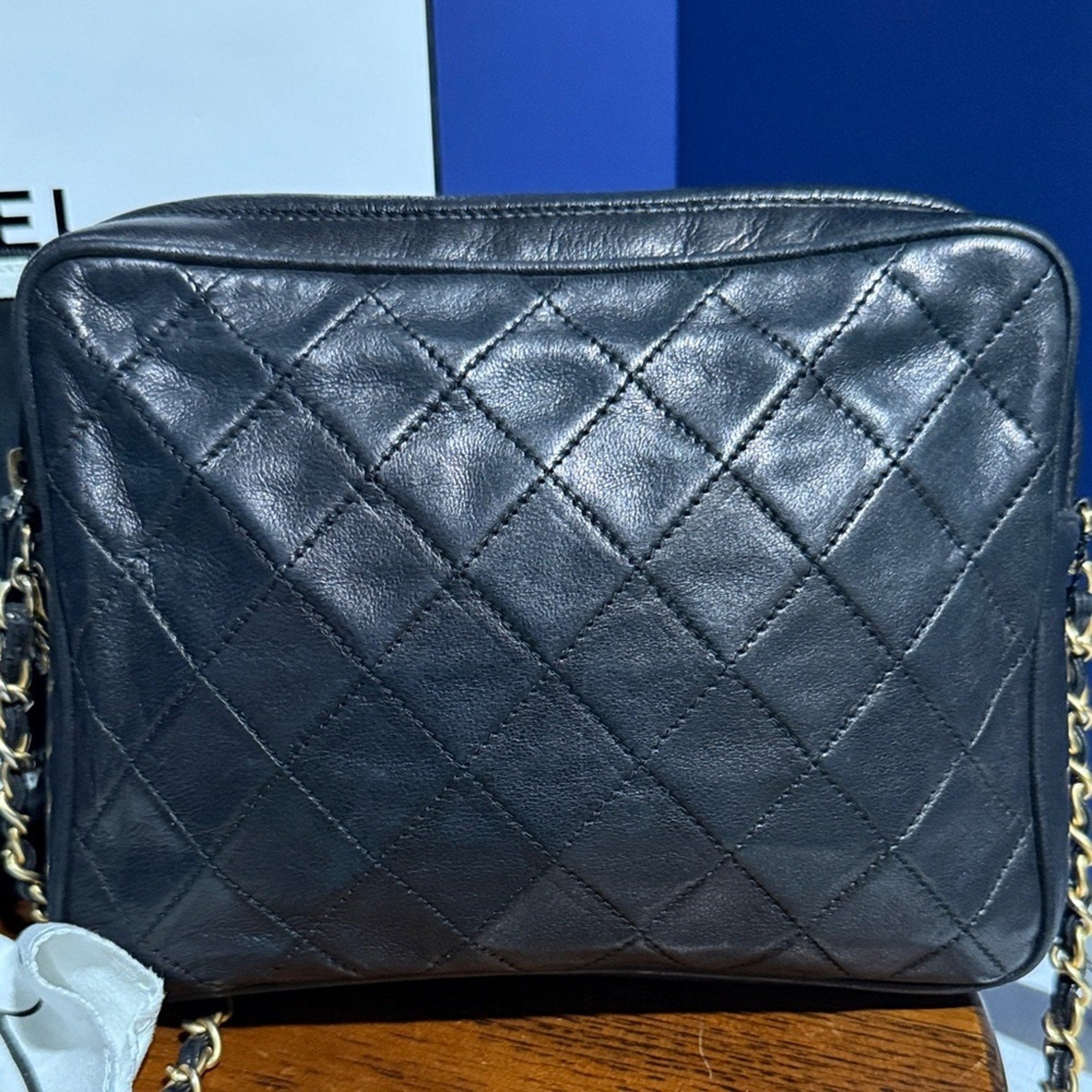 Chanel Black Vintage Quilted Lambskin Shoulder Bag