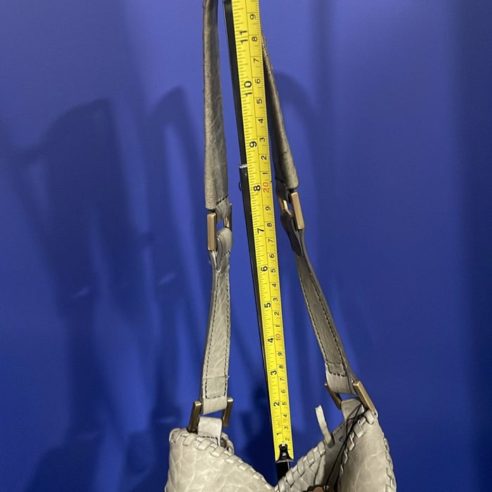 BRIAN ATWOOD Olive Green Pebbled leather Laser Cut Drawstring Bucket Bag