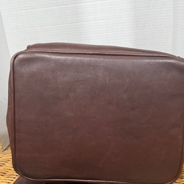 Coach Unisex Dark Brown Leather Drawstring Backpack with Buckle