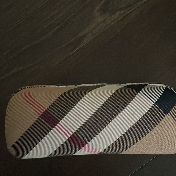 Burberry Eyeglasses Sunglasses Hard Case Plaid Clamshell Fabric Italy Au…