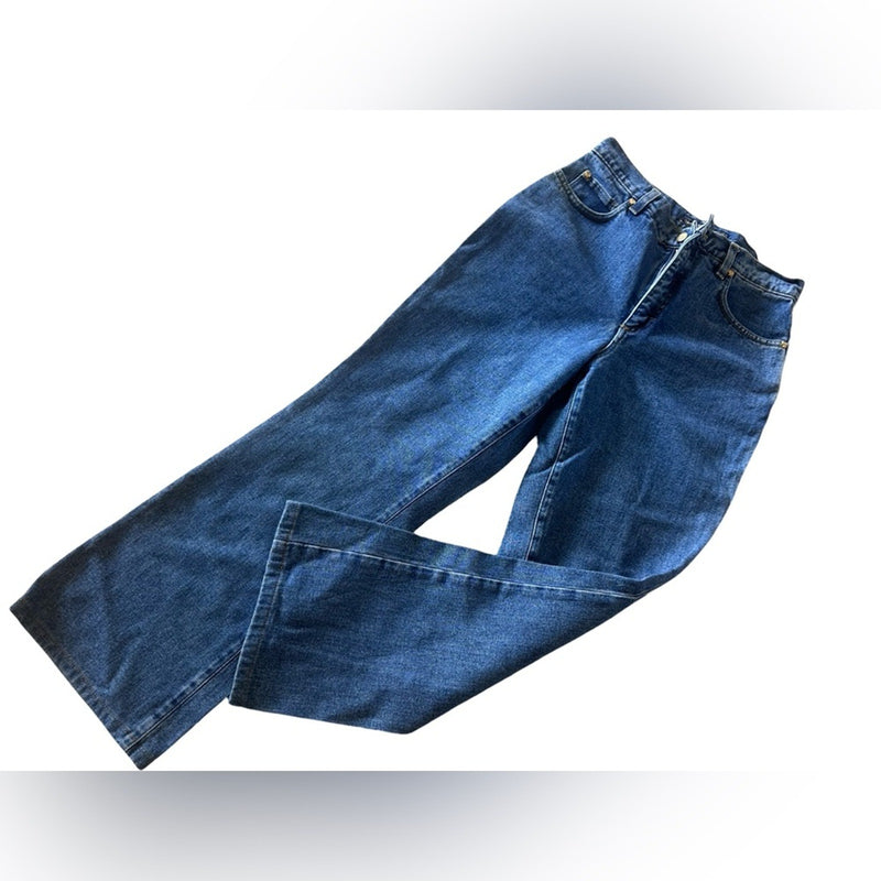 MCM Blue Jeans with Gold Studded Logo