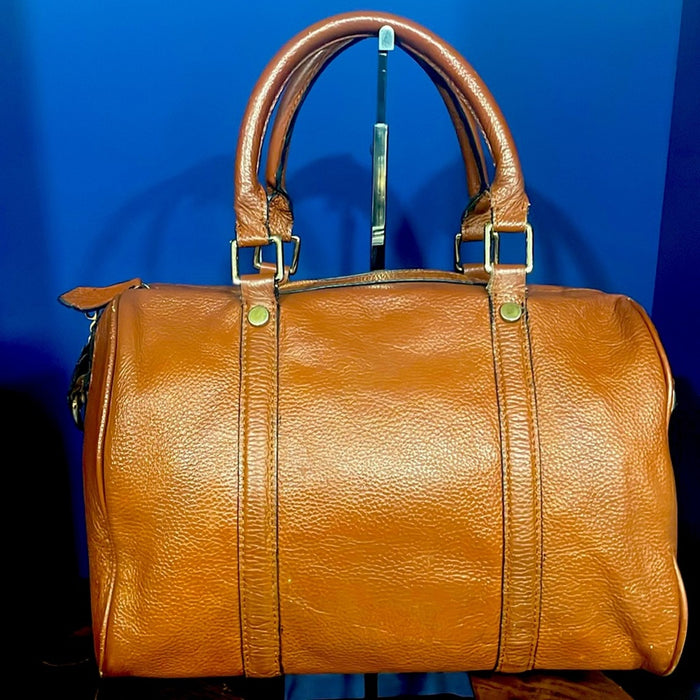 MIU MIU BROWN LEATHER BOSTON BAG