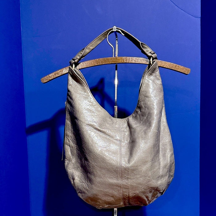 HOBO Classic Gray Leather Hobo Bag