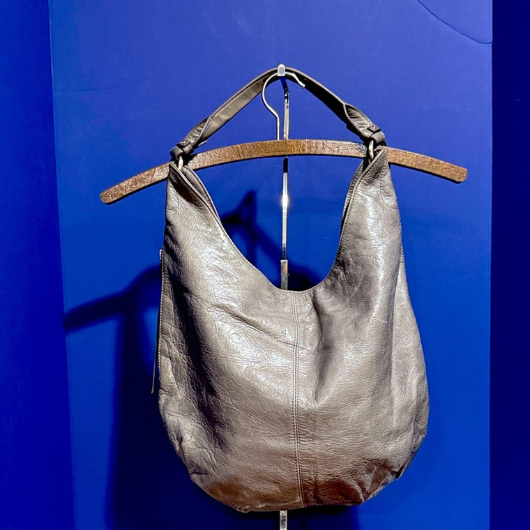HOBO Classic Gray Leather Hobo Bag