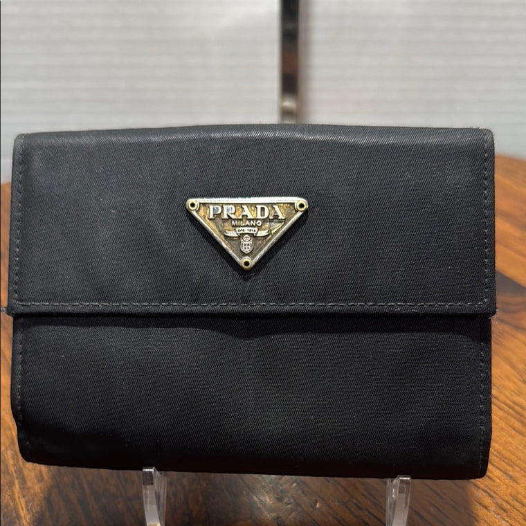 Authentic Prada Vintage Saffiano Nylon Bi-Fold Wallet
