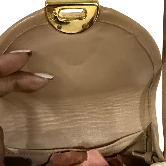 Delman Cream and Tan Crossbody Bag