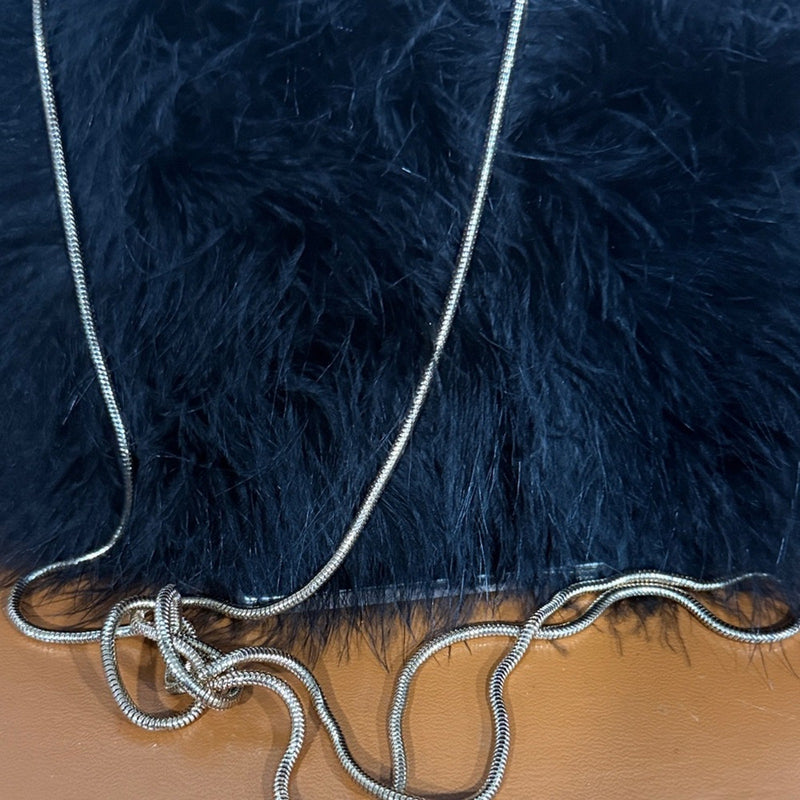 Elegant Black Fur Handbag