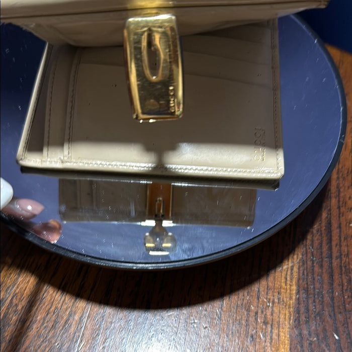 Gucci Bifold Enamel Leather Double Sided Wallet