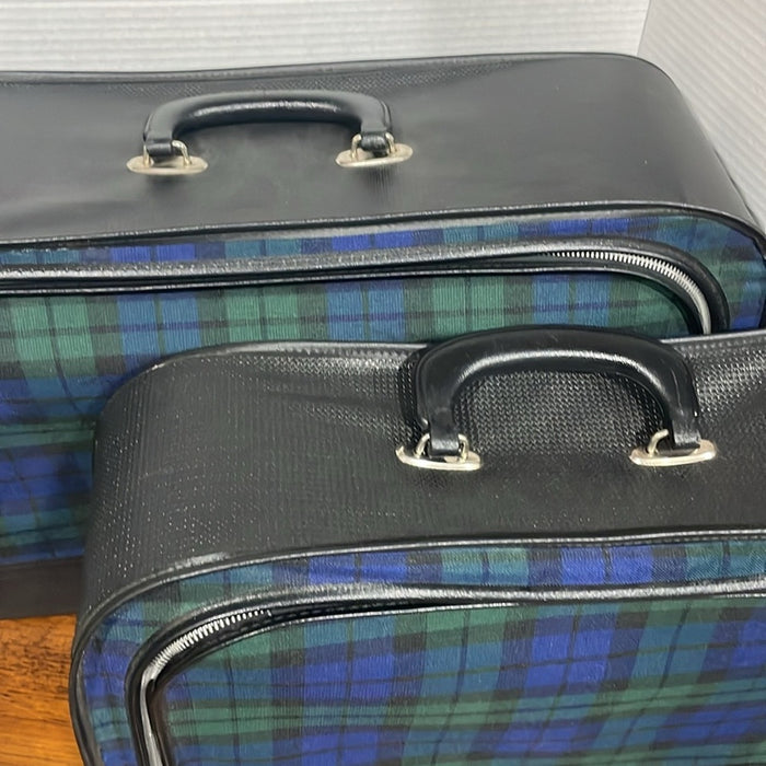 Vintage tartan print luggage bundle