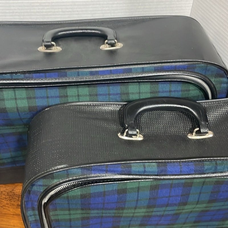 Vintage tartan print luggage bundle