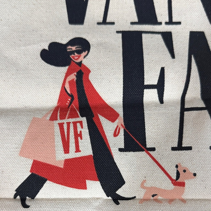 Vanity Fair Natural Canvas Tote with Red & Black Illustrations