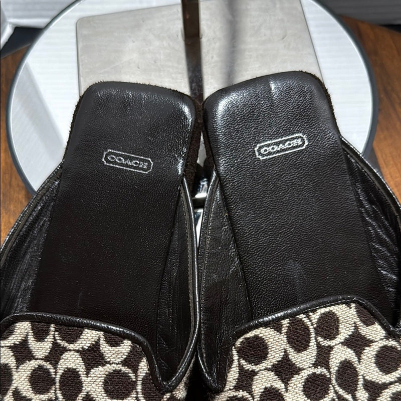 Coach Black Mules with Open Back